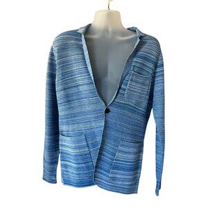 EFM Donrad Duncan Cardigan Top Sweater Blue Stretchy Size 42/52